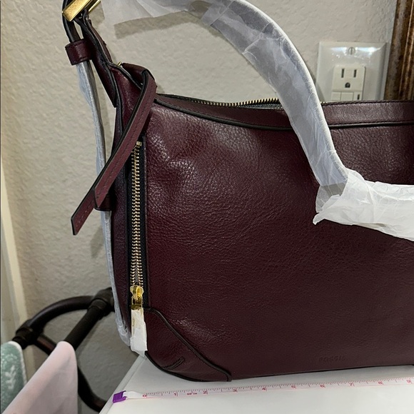 Fossil Women's Burgundy Leather Bag - Picture 3 of 5